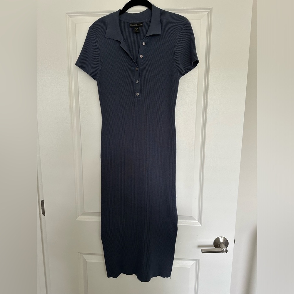 House of Harlow dusty blue collared midi dress size large
